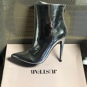 Silver Heeled Ankle Boots NWT